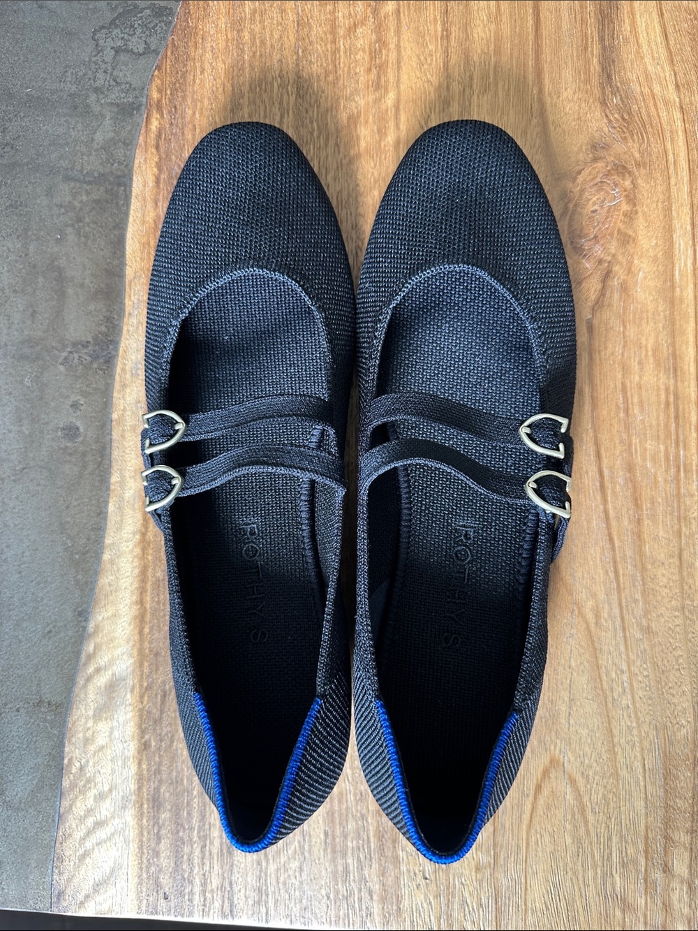 Rothy’s Double Buckle Mary Jane Black Size 8 1/2 New - Picture 4 of 10